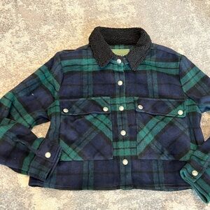 Blank NYC Green and Black Plaid Jacket